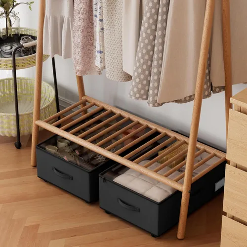Vista 6 de Almacenamiento debajo de la cama con ruedas, organizadores de almacenamiento de zapatos debajo de la cama, contenedores de almacenamiento debajo