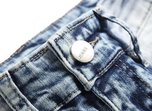 Vista 3 de Jeans ajustados para hombre, pantalones de mezclilla ajustados y estampados
