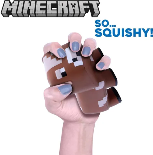 Vista 2 de Minecraft Mooshroom Cow Mega SquishMe Series 4 – Peluche Squishy Oficial de 6″ de Subida Lenta – Conejito Coleccionable, Vaca Mooshroom, Tortuga