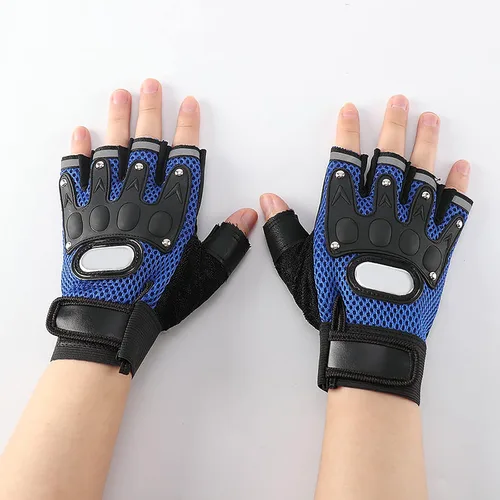 Vista 17 de IPENNY Guantes de entrenamiento unisex para hombre y mujer, guantes de ciclismo de medio dedo, transpirables, elásticos, guantes de ciclismo