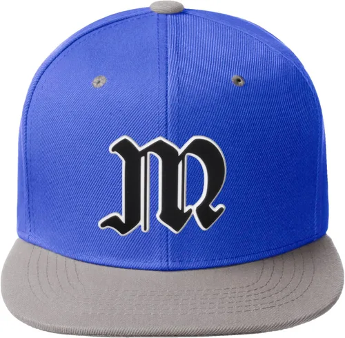 Vista 1645 de Daxton Gorra clásica con visera de billete plano con letras del alfabeto inglés antiguo de la A a la Z