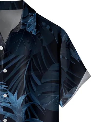 Vista 4 de Camisas hawaianas para hombre, holgadas, de manga corta, camisas de playa para hombre, camisas casuales de resort