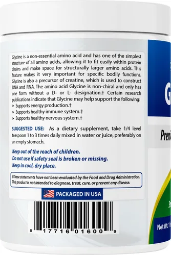 Vista 7 de Best Naturals Polvo de glicina 1 LB - Neurotransmisor y apoyo de relajación