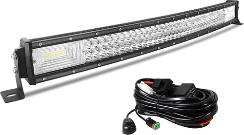 Vista 10 de Willpower Barra de luz LED curvada de 52 pulgadas, 675 W, combo de luces LED todoterreno con conector DT, arnés de cableado, luces de conducción