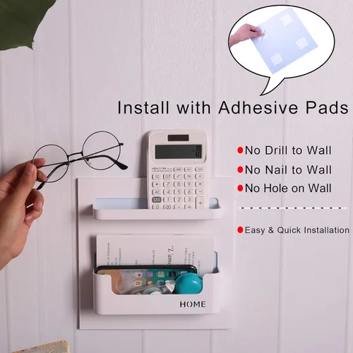 Vista 5 de Bright Life - Estante organizador de mesita de noche para dormitorio, dormitorio, habitación, para organizar auriculares, controles remotos, vidrio