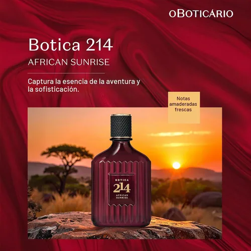Vista 4 de O BOTICARIO Botica 214 African Sunrise - Perfume para hombre, 3 onzas