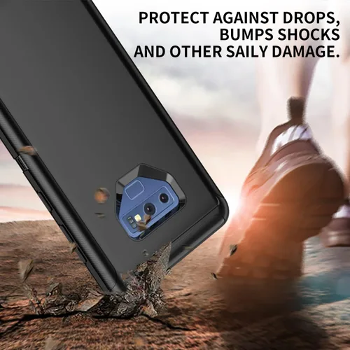 Vista 2 de Funda para Galaxy Note 9, a prueba de golpes, a prueba de caídas, a prueba de polvo, protección de cuerpo completo de 3 capas, funda rígida de alto