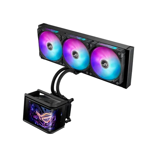 Vista 12 de ASUS ROG RYUO IV 360 ARGB con pantalla AMOLED curvada móvil de 6.67 pulgadas que admite video de efecto 3D o estadísticas de sistema
