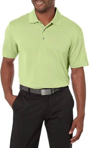Vista 27 de PGA Tour Men's Airflux Solid Mesh Short Sleeve Classic Golf Polo Shirt Asfalto