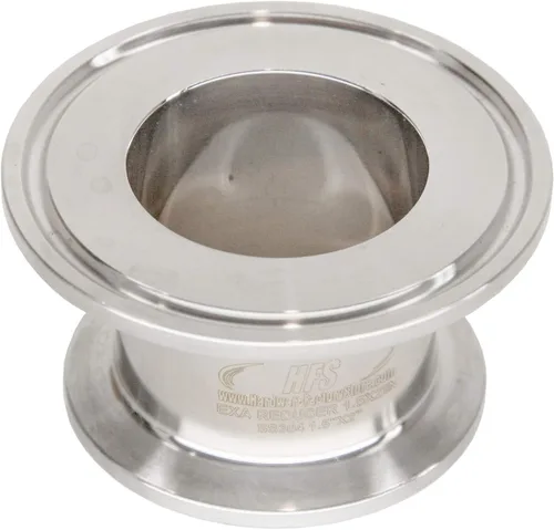 Vista 3 de HFS (R) Tri Clamp 1.5" a 2" Concéntrico Plano Reductor Extremo Tapa Sanitaria Accesorios Sanitarios 304 Acero Inoxidable