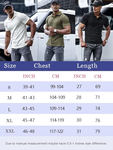 Vista 6 de Muscle Cmdr Camisa de manga larga y corta para hombre, camiseta casual de algodón