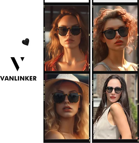 Vista 3 de VANLINKER Gafas de sol polarizadas hexagonales de moda para mujer VL9696