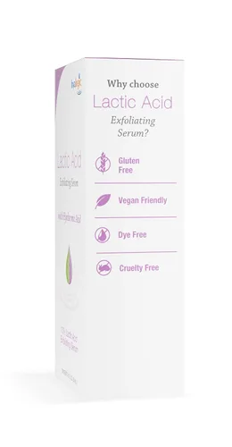 Vista 4 de Hyalogic Suero de ácido láctico al 10% para la cara con ácido hialurónico y aceites esenciales, exfoliante facial no abrasivo, para una piel más