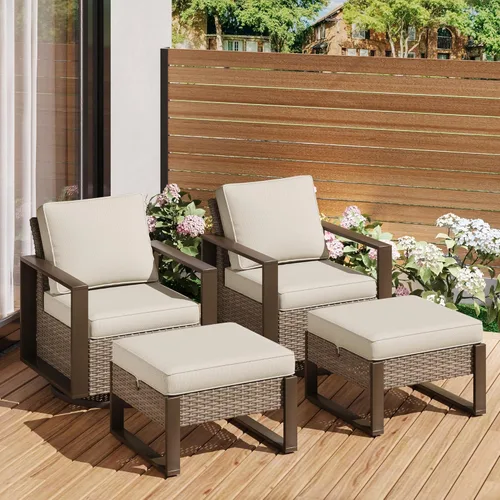 Vista 32 de Sofá de Mimbre Metálico para Patio de 75", Sofá Sillón de Ratán para Exteriores de 3 Asientos para Todo Tipo de Clima con Cojines Premium