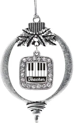 Vista 190 de Inspired Silver - Bon Voyage Cruise Ship Charm Ornamento – Adornos navideños cuadrados de plata con joyas de circonita cúbica