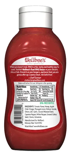 Vista 2 de Wellbee's Salsa BBQ de miel de 16 onzas, totalmente natural, aprobada por SCD