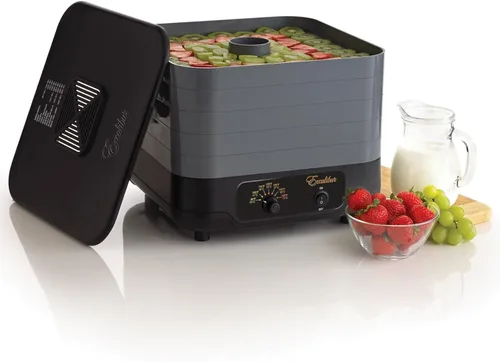 Vista 3 de Excalibur ECB50B EZ Dry - Deshidratador eléctrico apilable de 5 bandejas con control de temperatura con sensor de calor, incluye pantallas de malla