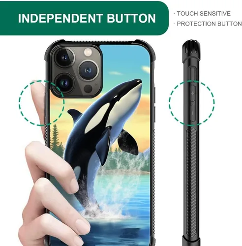 Vista 354 de Funda compatible con iPhone 15, diseño de elefantes africanos, diseño increíble a prueba de golpes, antiarañazos, carcasa trasera de policarbonato