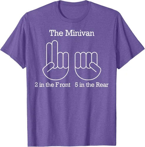 Vista 10 de The Minivan 2 In The Front 5 In The Rear Camiseta, Negro