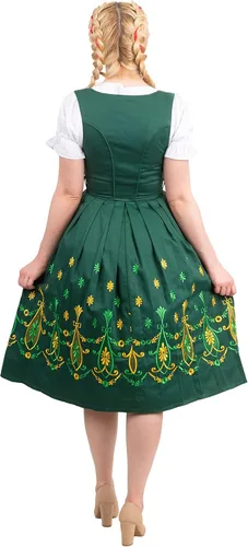 Vista 3 de 3-Pcs largo Alemán Dirndl Oktoberfest Bavarian Trachten Vestido de fiesta verde 38 8
