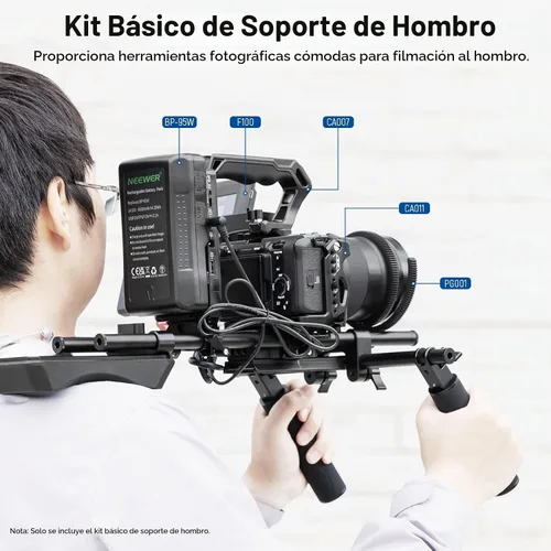 Vista 8 de NEEWER SR004 - Kit universal de aparejo de hombro de 16 pulgadas/40 cm Sistema de soporte estabilizador de cámara para videocámara DSLR