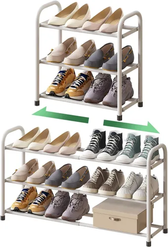 Vista 13 de kiplant Zapatero de 2 niveles para armario, organizador de zapatos de metal expandible, organizador de almacenamiento ajustable para zapatos