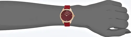 Vista 5 de Akribos AK1059 - Reloj con 3 marcadores de diamantes auténticos, correa de piel cómoda, cuarzo japonés