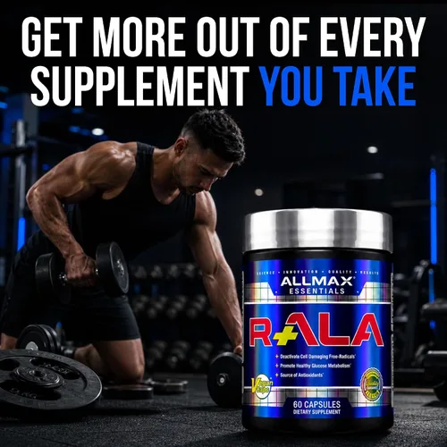 Vista 7 de ALLMAX R+ALA - 60 Cápsulas - Potente antioxidante - Aumenta la entrega de nutrientes - 60 porciones