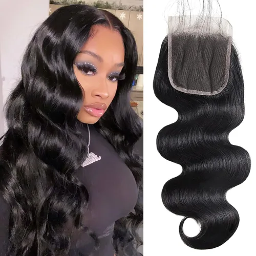 Vista 46 de DMKEEP Extensiones de cabello humano ondulado con cierre, 12, 14, 16+10 pulgadas, 100% cabello virgen brasileño sin procesar, 3 paquetes con cierre