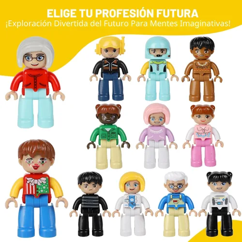 Vista 5 de Figuras Magnéticas Grandes de Personas para Niños, 3 Pulgadas Personas de Juego Magnéticas Compatibles con Lego, 12 Piezas Juguetes Magnéticos