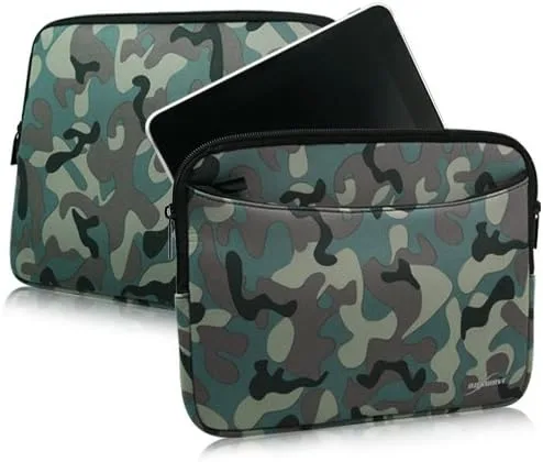 Vista 3 de BoxWave Funda compatible con Elgato Stream Deck XL - Traje de camuflaje con bolsillo, bolsillo de neopreno con cremallera para almacenamiento