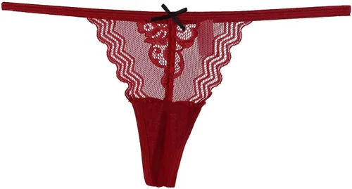 Vista 4 de Paquete de 6 tangas de encaje para mujer, ropa interior sexy con patrón de encaje y colores surtidos