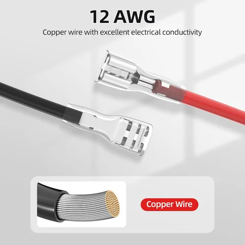 Vista 3 de Conector de Arnés de Cables de Repuesto de 12 Voltios para Batería de Power Wheels con Cable de 12 AWG y 3 Fusibles Reemplazables para Juguetes