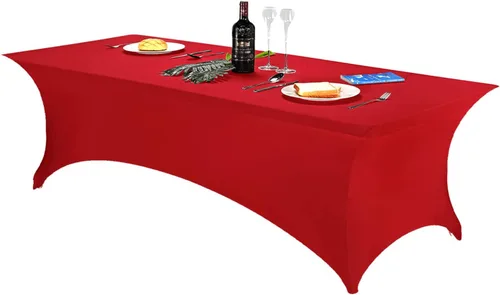 Vista 68 de FORLIFE - Funda de mesa de elastano, mantel ajustado de 4 pies para mesas rectangulares, funda elástica para patio, universal para bodas, banquetes