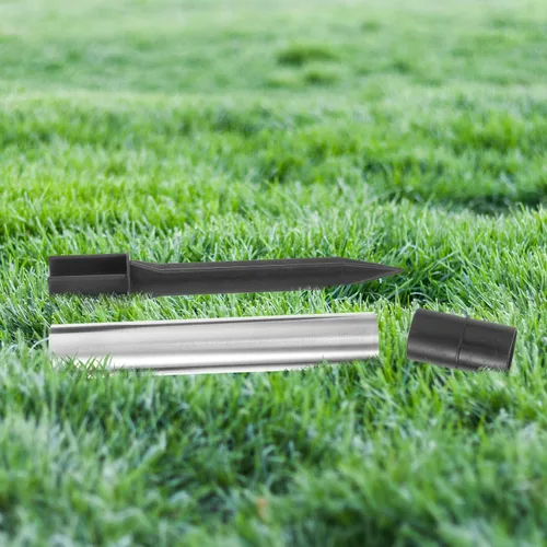 Vista 4 de OSALADI Estacas de repuesto de varilla hueca de acero inoxidable para luces solares, 3 piezas, conector de junta de estaca para jardín, camino