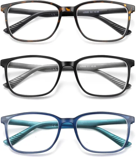 Vista 3 de Reading Glasses for Men,Blue Light Blocking Readers for men with Comfort Spring Hinge
