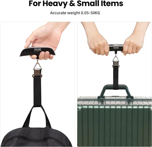 Vista 8 de BAGAIL Digital Luggage Scale, 110lbs Hanging Baggage Scale with Backlit LCD Display, Portable Suitcase Weighing Scale, Travel Luggage Weight Scale