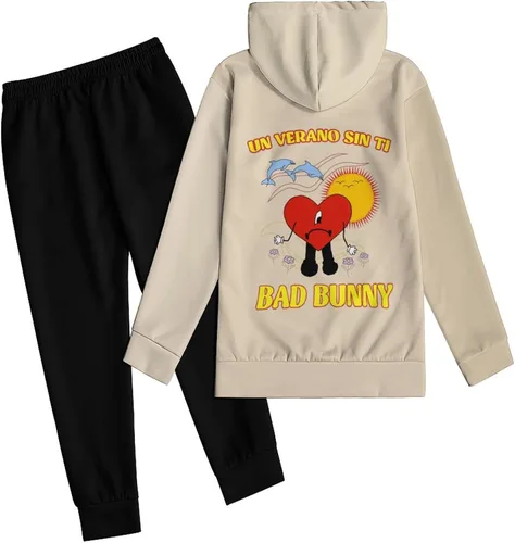 Vista 3 de Fcztomv Conjunto de 2 piezas con estampado 3D con capucha y pantalones deportivos, sudadera casual de manga larga
