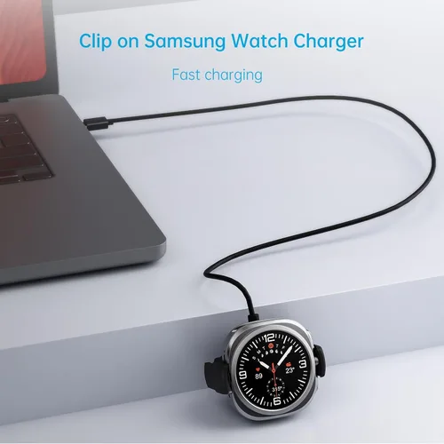 Vista 2 de Cargador de reloj Galaxy, compatible con Samsung Watch 8/8 Classic/7/7 Ultra/6/6 Classic/5 Pro/5/4/4 Classic/3 Active2/1, cable de carga Galaxy