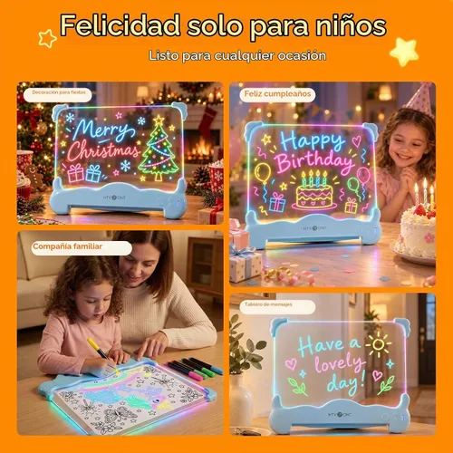 Vista 8 de Tablero de dibujo LED para niños, idea de regalo de cumpleaños y Navidad