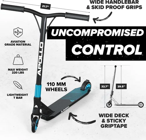 Vista 3 de APOLLO Genesis X Pro - Patinete de acrobacias de alta gama, scooter completo para pilotos avanzados y profesionales