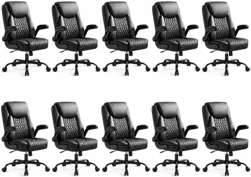 Vista 9 de GTPLAYER Black Office Desk Chair with 90° Flip-up Arm, 2 Pack