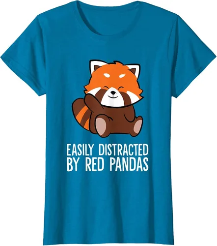 Vista 45 de Red Panda Love Easily Distracted By Red Pandas T-Shirt Asphalt Grey
