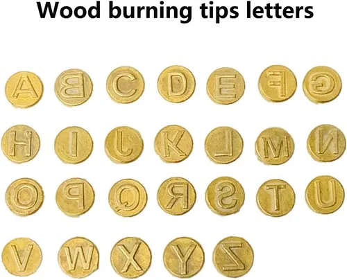 Vista 3 de Letras de madera para quemar madera, letras mayúsculas y juego de personalización para madera y otras superficies (cobre)