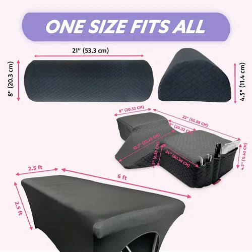 Vista 2 de Almohada para la cabeza + almohada de piernas + funda de cama de pestañas Almohada curvada de espuma viscoelástica con soporte para cuello