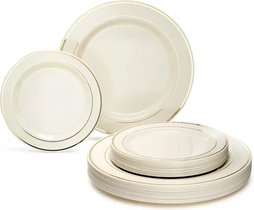 Vista 13 de OCCASIONS 50-150-200 Piezas plateadas (25 personas) 26 cm, 19 cm + cubiertos.