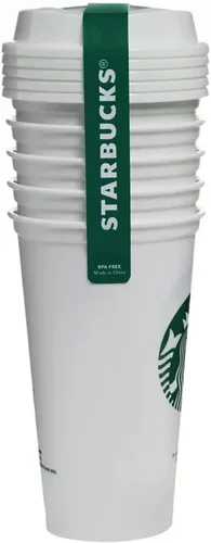Vista 2 de Starbucks Juego de 5 vasos reutilizables de 16 onzas para bebidas calientes con tapa