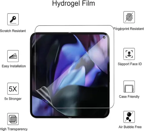 Vista 2 de Paquete de 2 protectores de pantalla para Google Pixel 10 Pro Fold, protector de pantalla de TPU flexible irrompible de alta sensibilidad