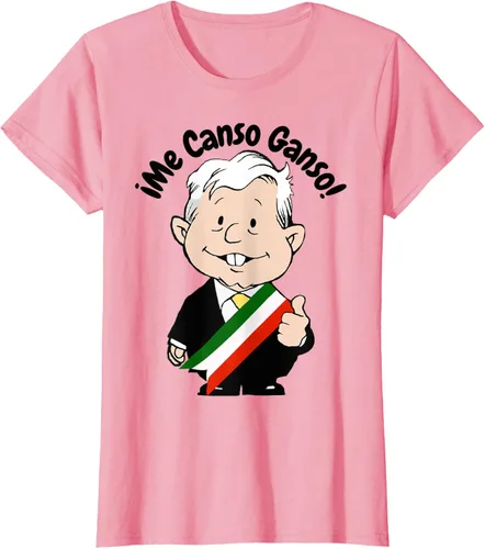 Vista 15 de AMLO Amlito Me Canso Ganso - Camiseta con diseño de dibujos animados mexicanos Gris Oscuro