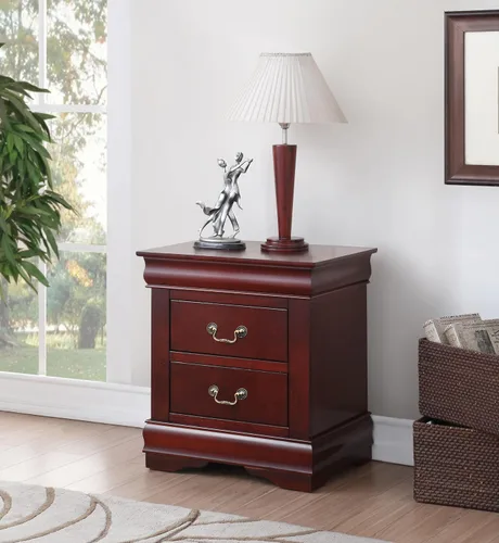Vista 5 de Acme NIGHTSTAND - Mesa auxiliar de almacenamiento de 21 pulgadas de largo x 15 pulgadas de ancho x 24 pulgadas de alto, mesa auxiliar